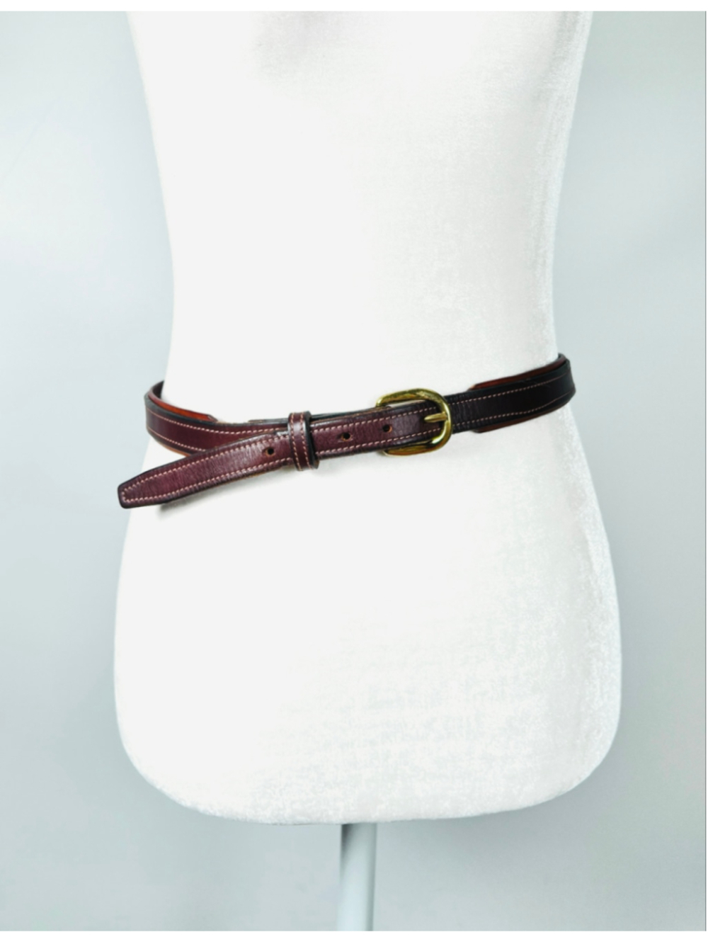 Tory Womans Belt Size 30 Brown Gold 2126 English Saddle Leather